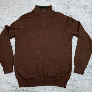 Harrison Davis Sweatshirt‎ Mens S Brown Quarter Zip Casual Preppy Lightweight